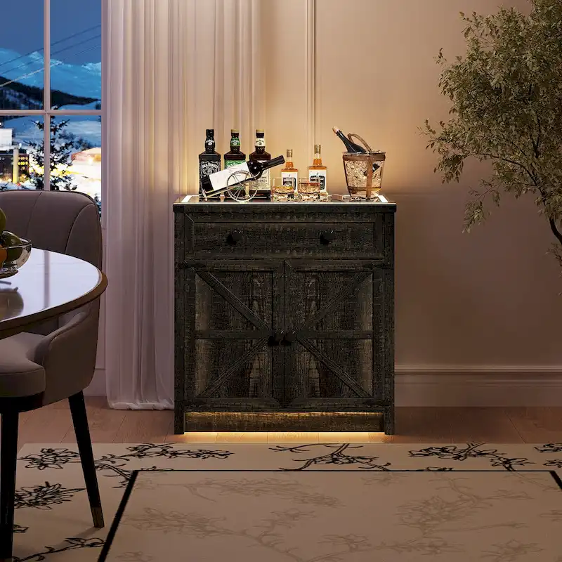 31.5 Wide Sideboard With Led Light - N/A