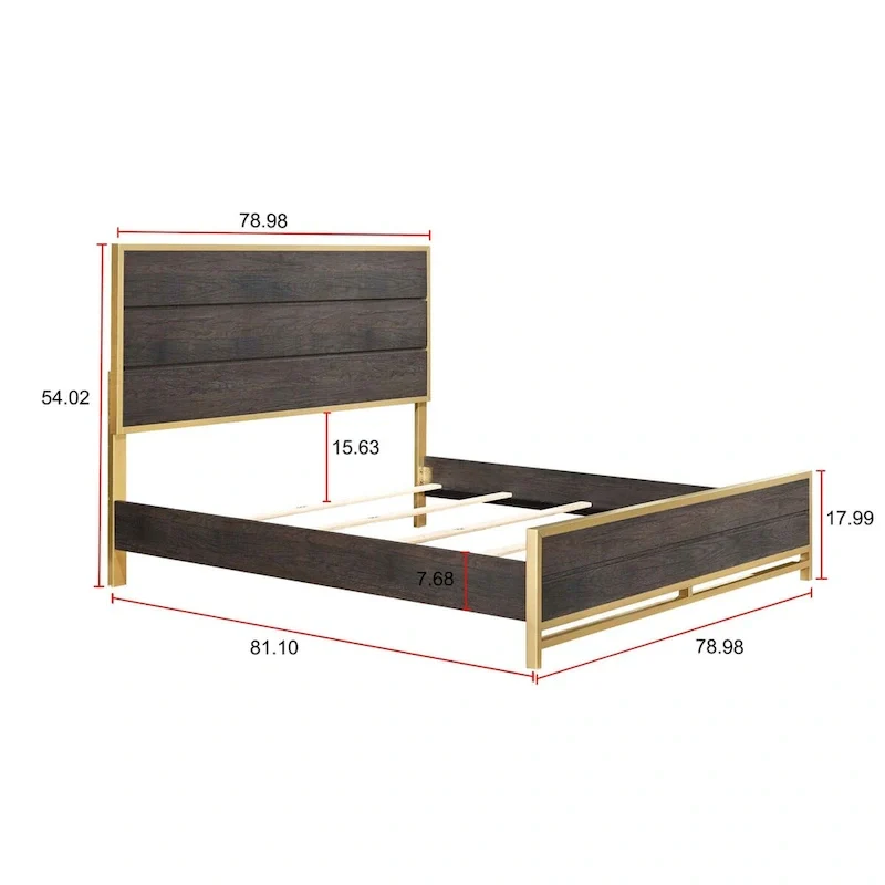 Wedro 6 Piece Dark Brown Rustic Panel Bedroom Set