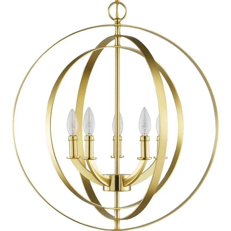 Equinox Collection Satin Brass Five-Light Sphere Pendant - 26.180  x 24.410  x 12.200