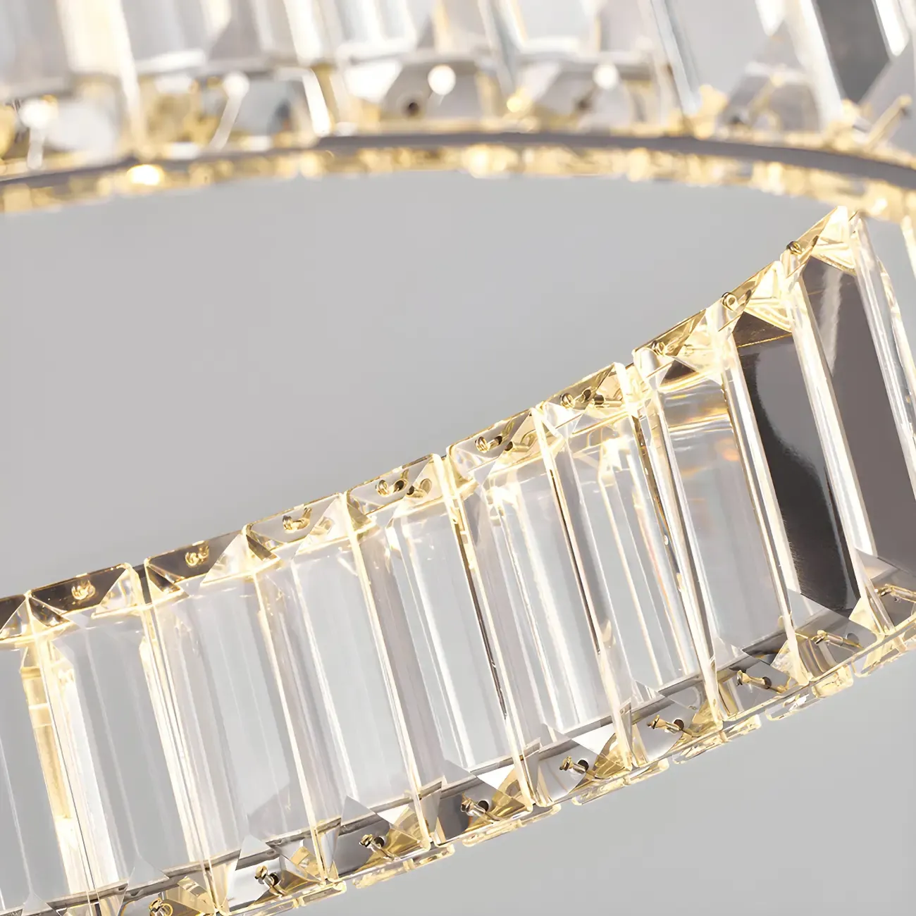 Dining Area Modern Crystal LED Ring Pendant