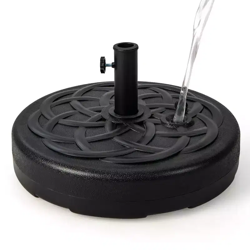 Costway 22'' Patio Fillable Round Umbrella Base Stand Water/Sand Fit Pole 1.5'' & 1.9''