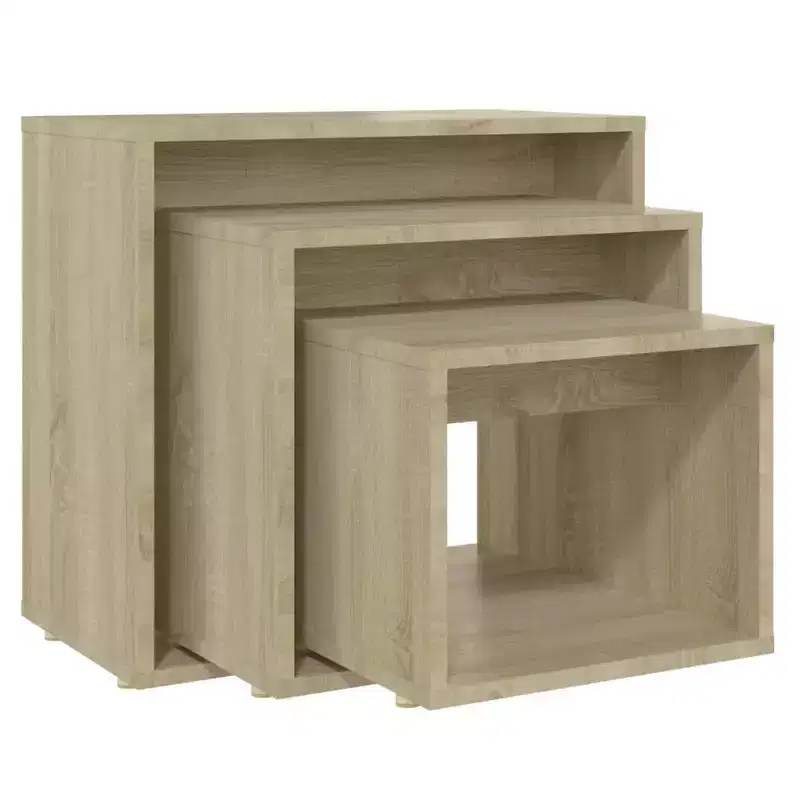 vidaXL Nesting Table Set of 3 Sonoma Oak Engineered wood Small to Medium