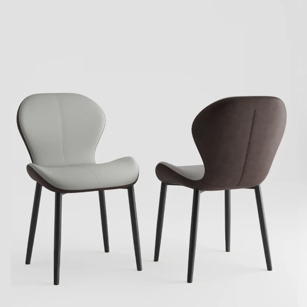 Modern Wingback Faux Leather Upholstered Dining Chair