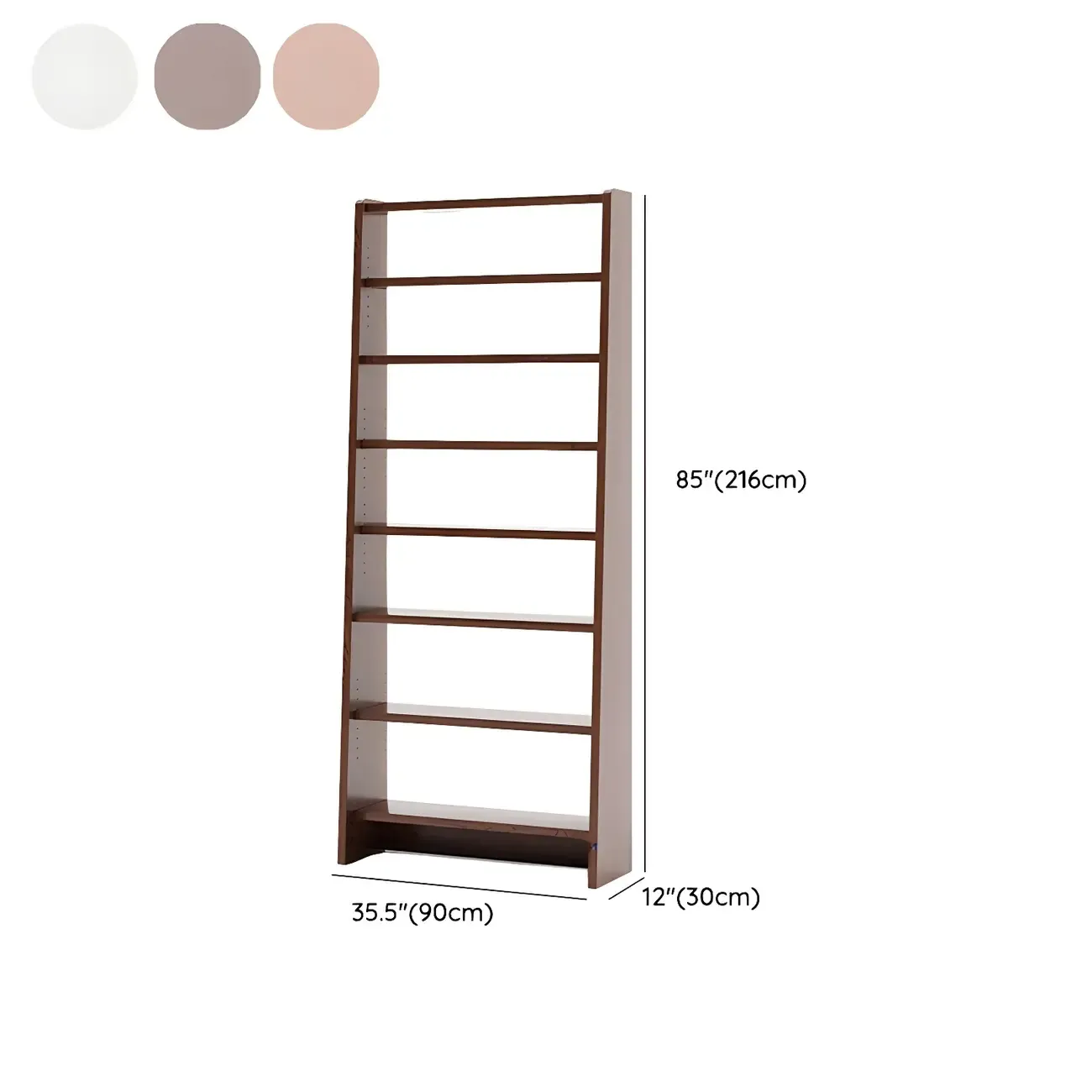 Tall Modern White Wooden Open Vertical Bookcase