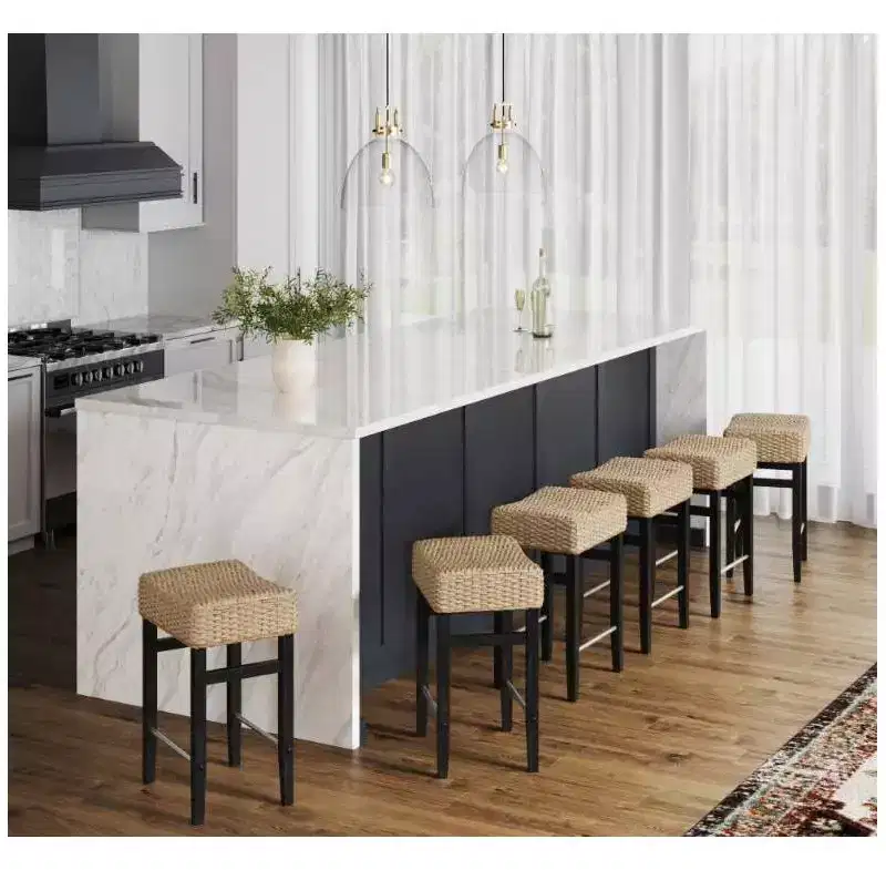 Nathan James Set of 6 Harvey Seagrass Counter Height Barstools