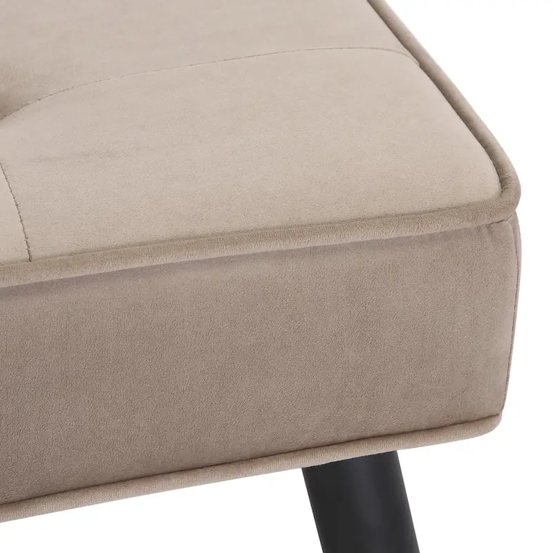 Kipp Velvet Upholstered Button Tufted Bench Ottoman