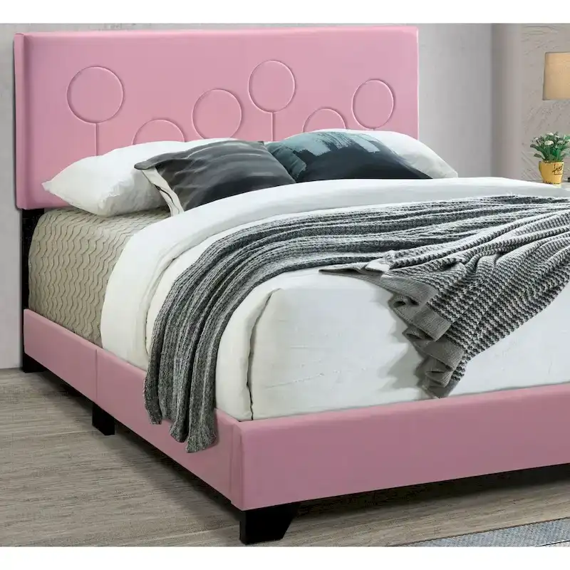 All-in-One Upholstered Pink Bed