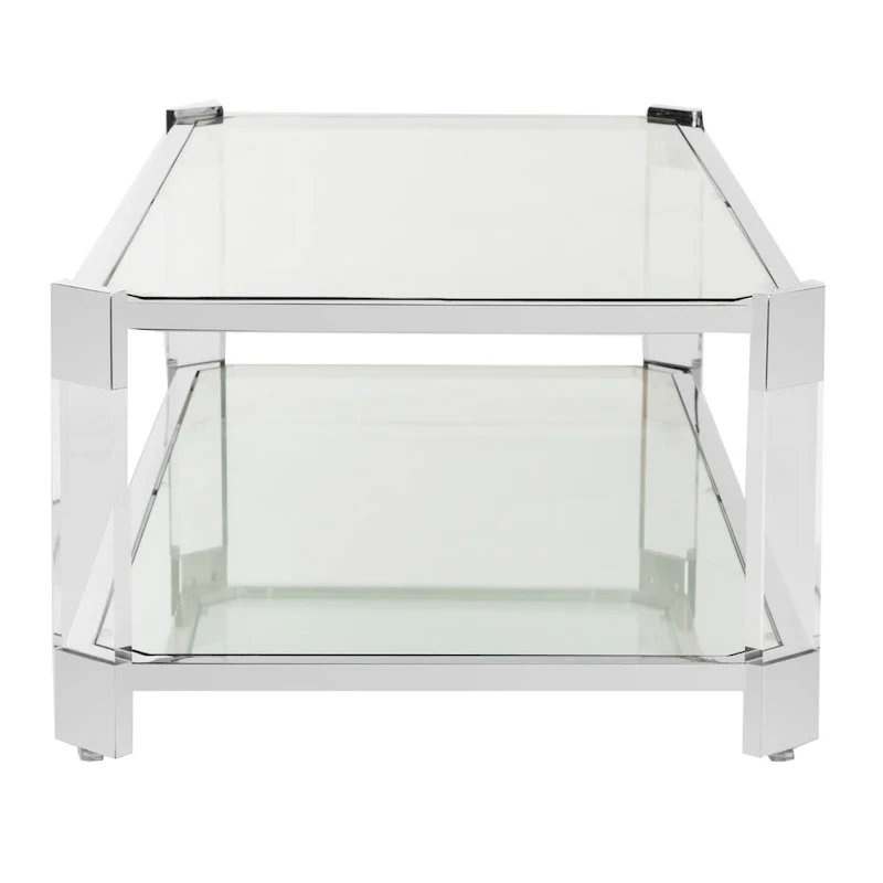 SAFAVIEH Couture Begoa Clear Glass Coffee Table - 58 W x 26 L x 16 H - 58Wx26Dx16H