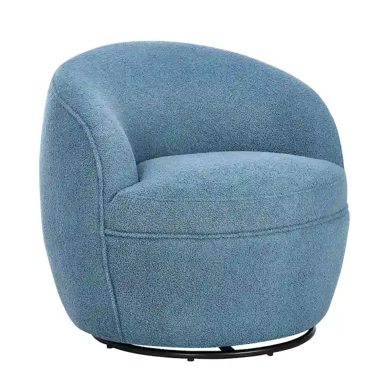 Galleria 360 Swivel Teddy Sherpa Fabric Barrel Chair