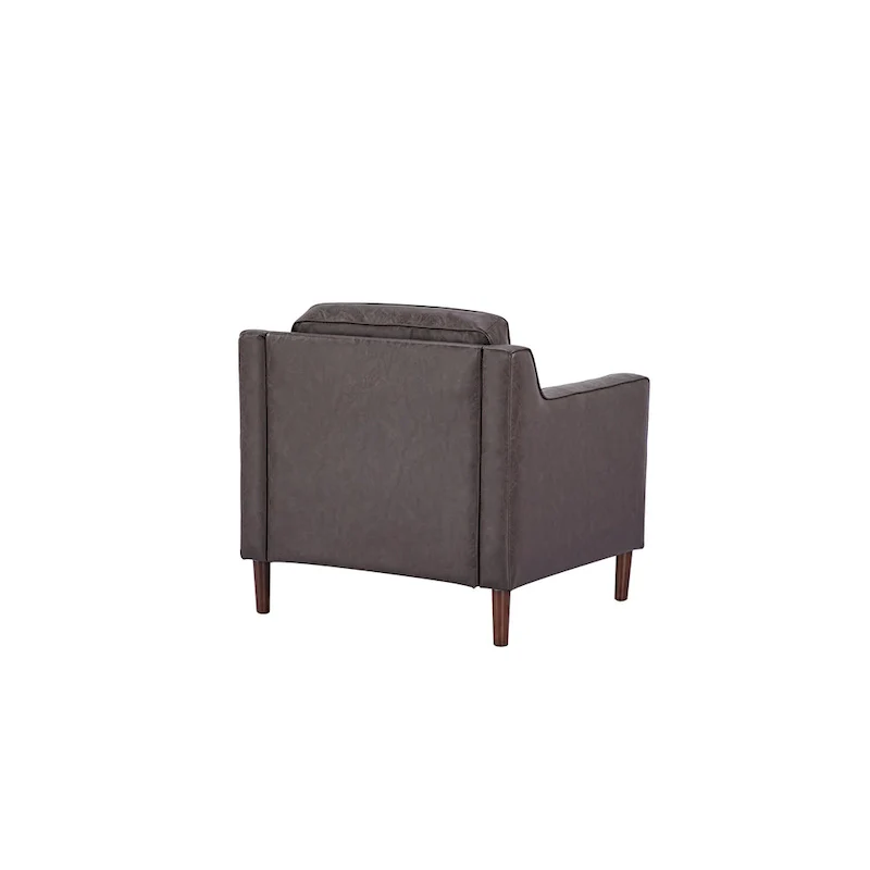 Sedona Modern Accent Chair, Faux Linen / Vegan Leather Armchair