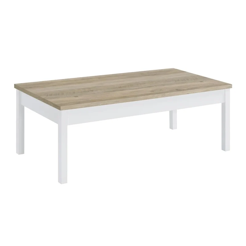 Antique Pine and White 3-Piece Coffee Table Set