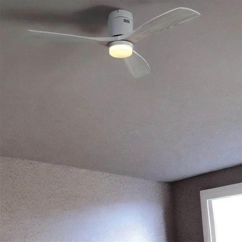 Ceiling Fan Light with 3 Wood Noiseless Fan Blade