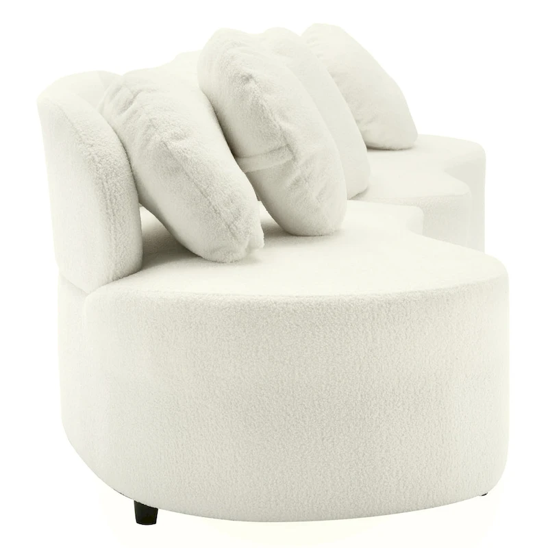 103.5 Lamb Velvet Armless Sofa with 6 Pillows and Floating Design