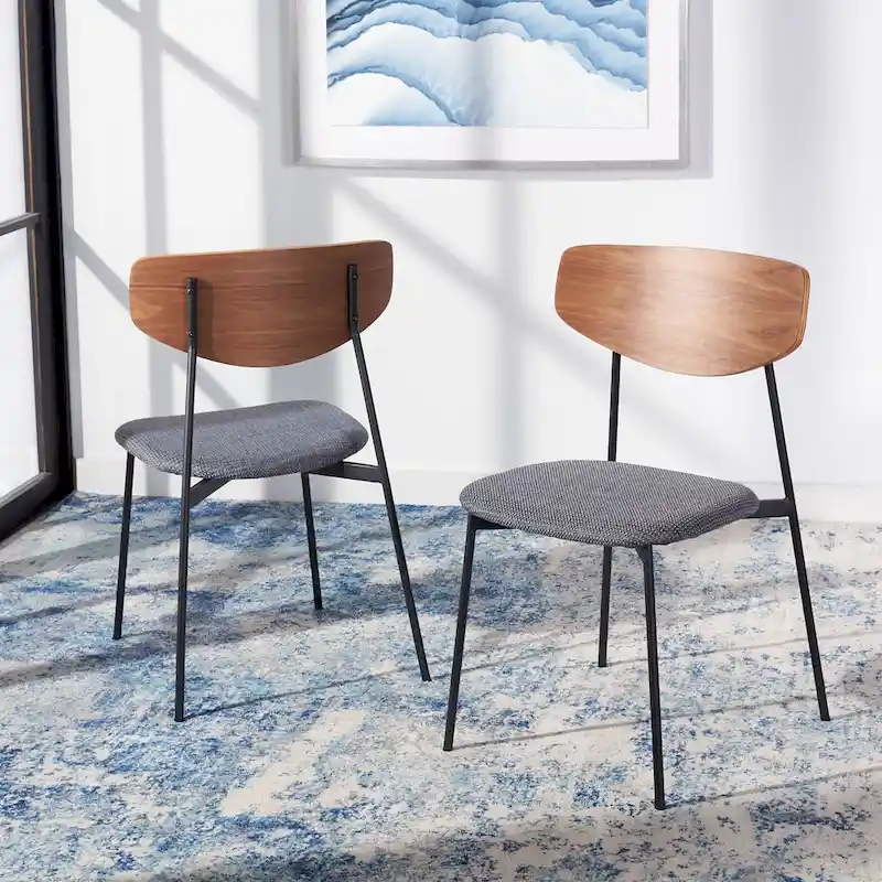 SAFAVIEH Noemie Mid-Century Dining Chair (Set of 2) - 20 W x 18.8 L x 32.5 H - 20Wx19Dx33H