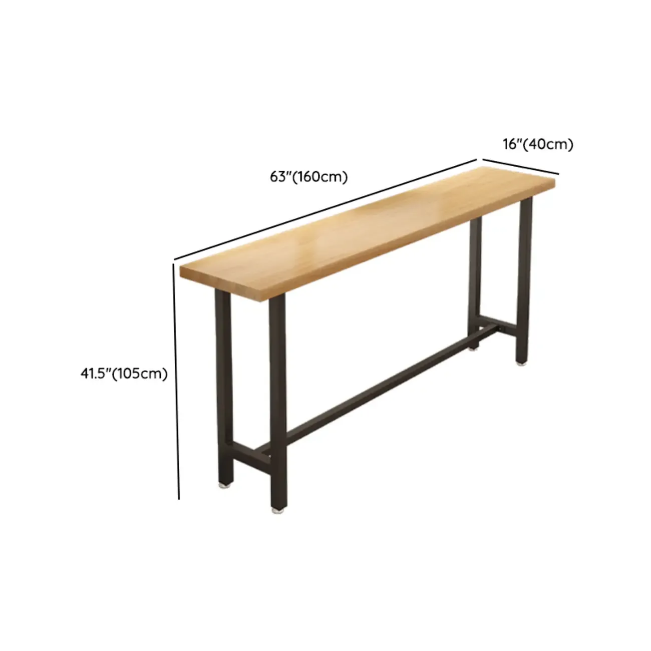 Footrest Natural Wooden Fixed Top Bar Tables