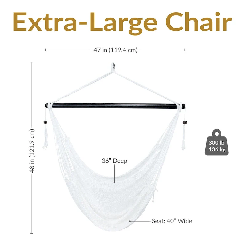 Sunnydaze Hanging Caribbean XL Hammock Chair