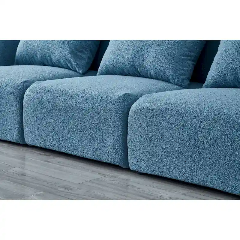 Living Room Furniture Three Seat Lazy Sofa Teddy Fabric White,High quality and durable