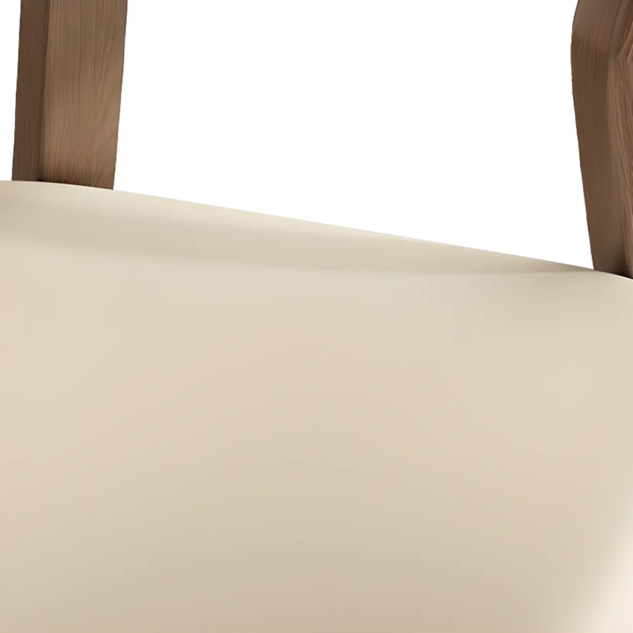 Simple Wooden Open Back Faux Leather Upholstered Dining Chair