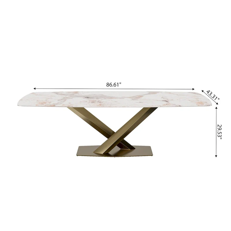 Modern Rectangle Sintered Stone Large Dining Table
