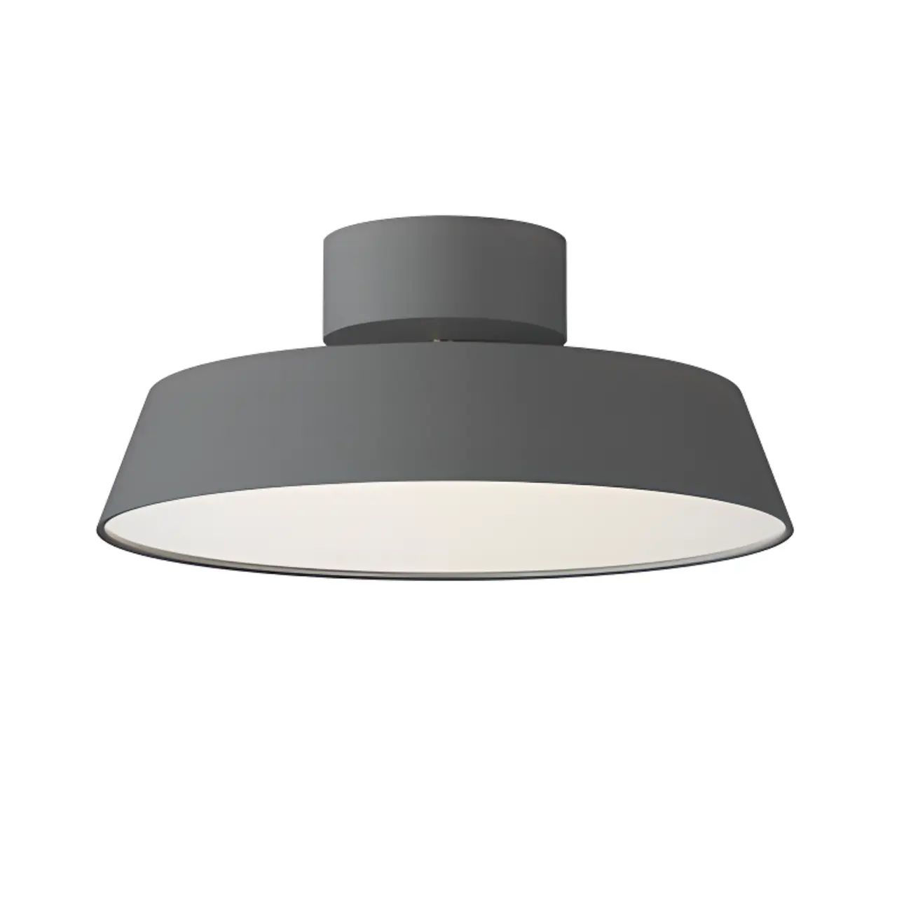 Modern Metal Drum Dimmable Semi Flush LED Ceiling Light