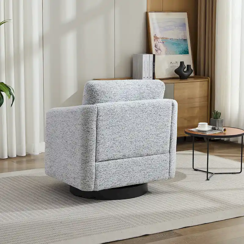 GDFStudio - Clara Chenille Swivel Accent Chair with Sleek Modern Design and Plush Cushioning - 31.5W