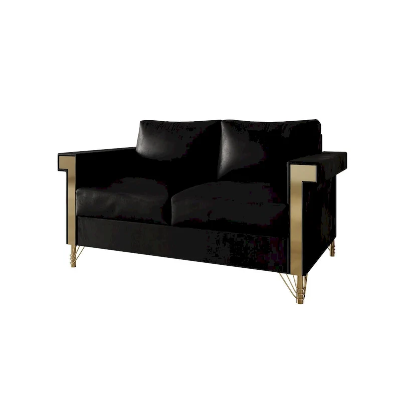 Glam Velvet Upholstered 2-Piece Living Room Set