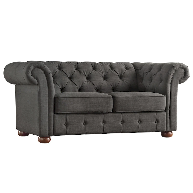 Knightsbridge Tufted Scroll Arm Chesterfield Loveseat by iNSPIRE Q Artisan