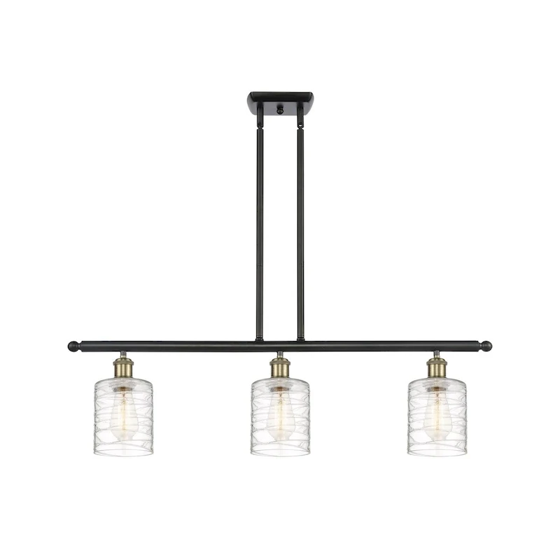 Innovations Lighting Ballston Cobbleskill - 3 Light 36  Island Light
