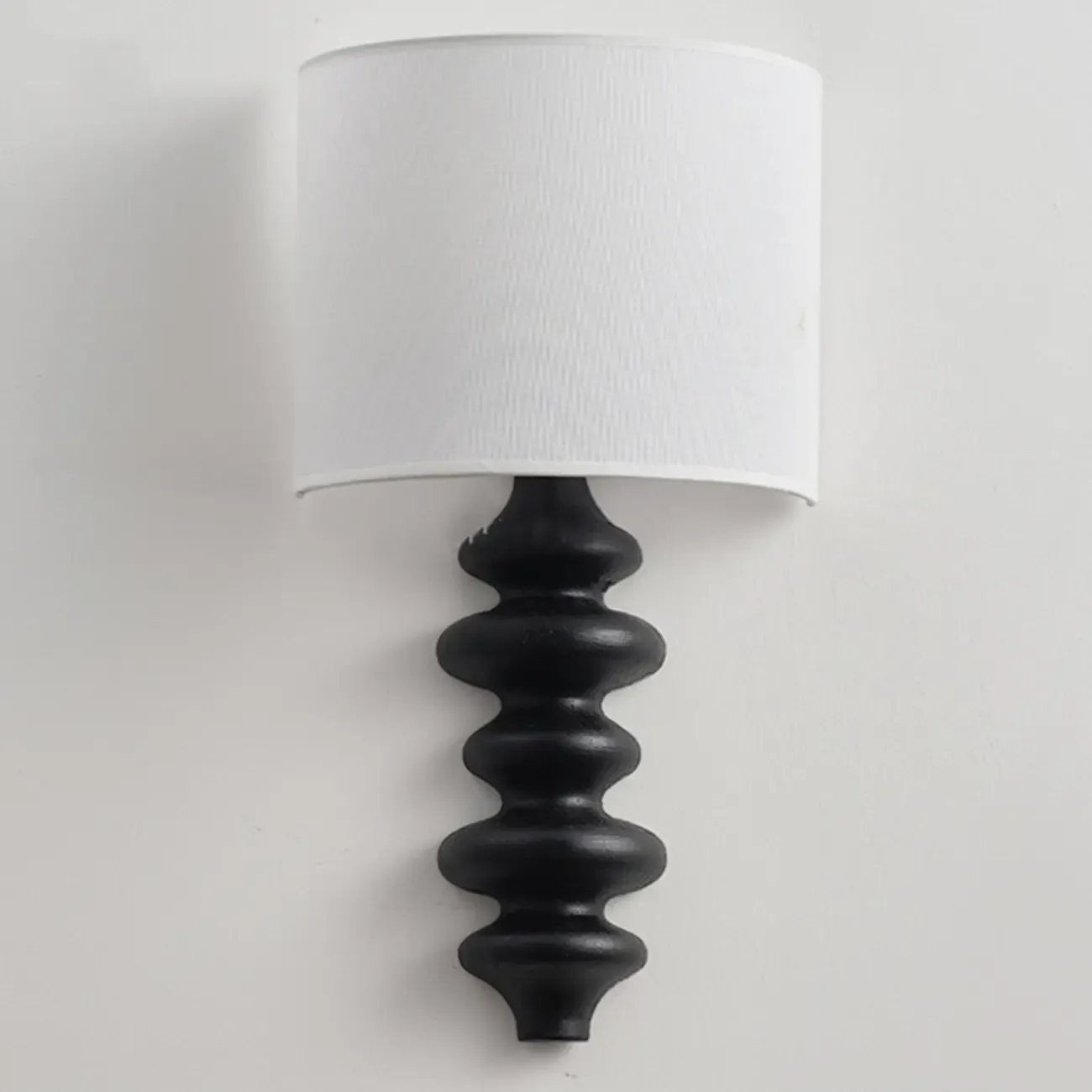 21H Modern Geometric Wooden Wall Sconce with Fabric Shade