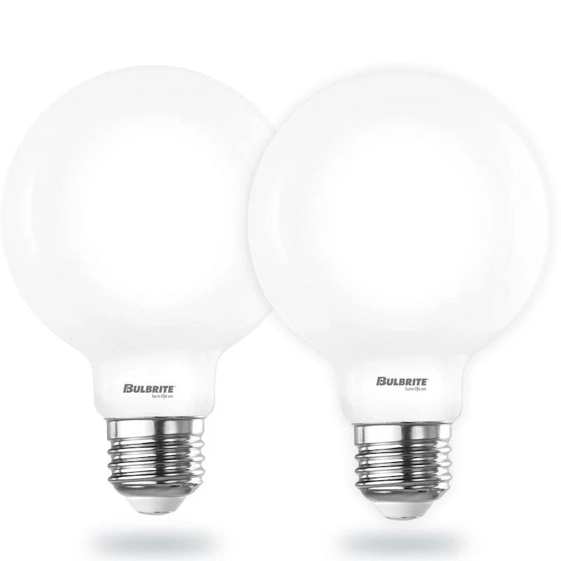 Bulbrite 9 Watt LED G25 Light Bulbs, Warm Dimming 3000K (Soft White) - 1800K (Candlelight), 800 Lumens, (2 Pack) - Pack of 2