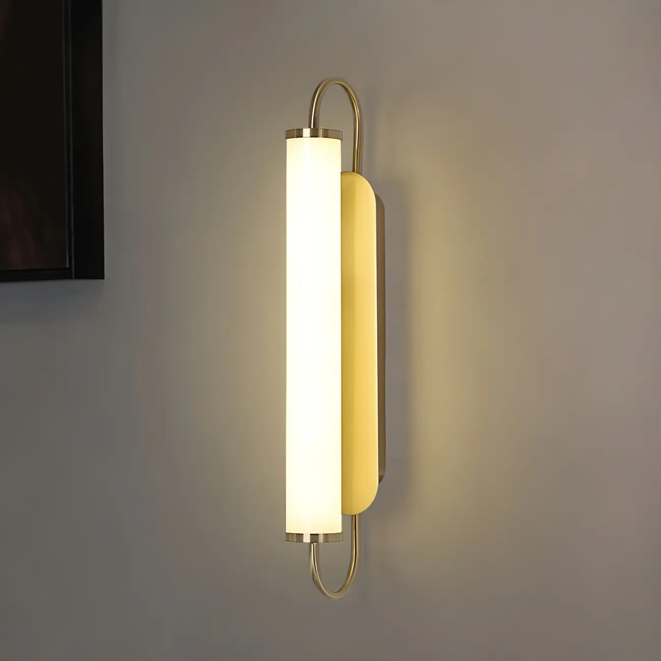 Modern Gold Straight Cylinder Dimmable LED Vanity Light