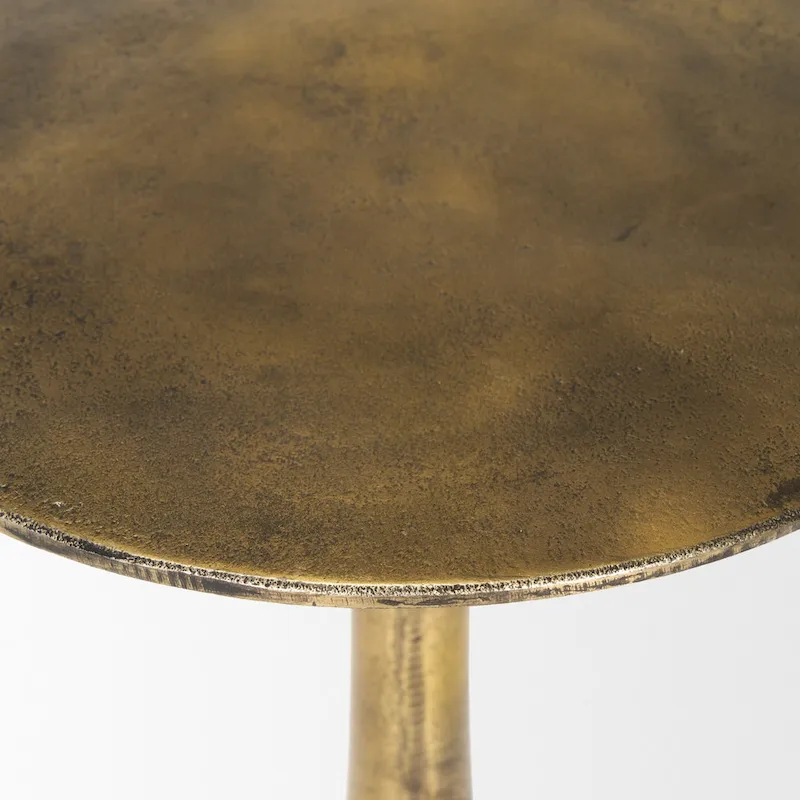 Risha Large Gold Metal Accent Table