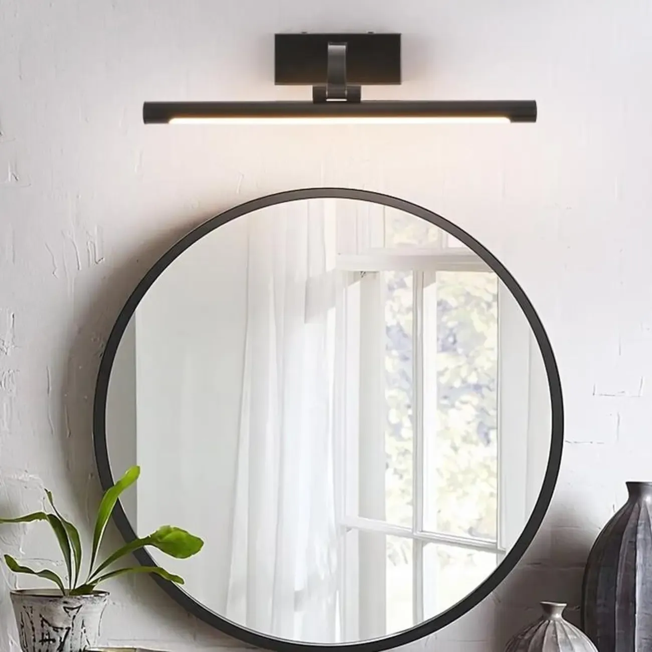 Modern Black Cylinder LED Wall Lamp with Acrylic Shade