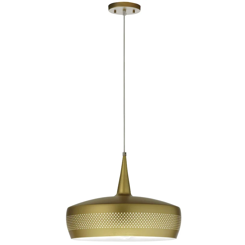 Dainolite Pixie Modern and Contemporary 1 Light Incandescent Pendant, Painted Aged Brass