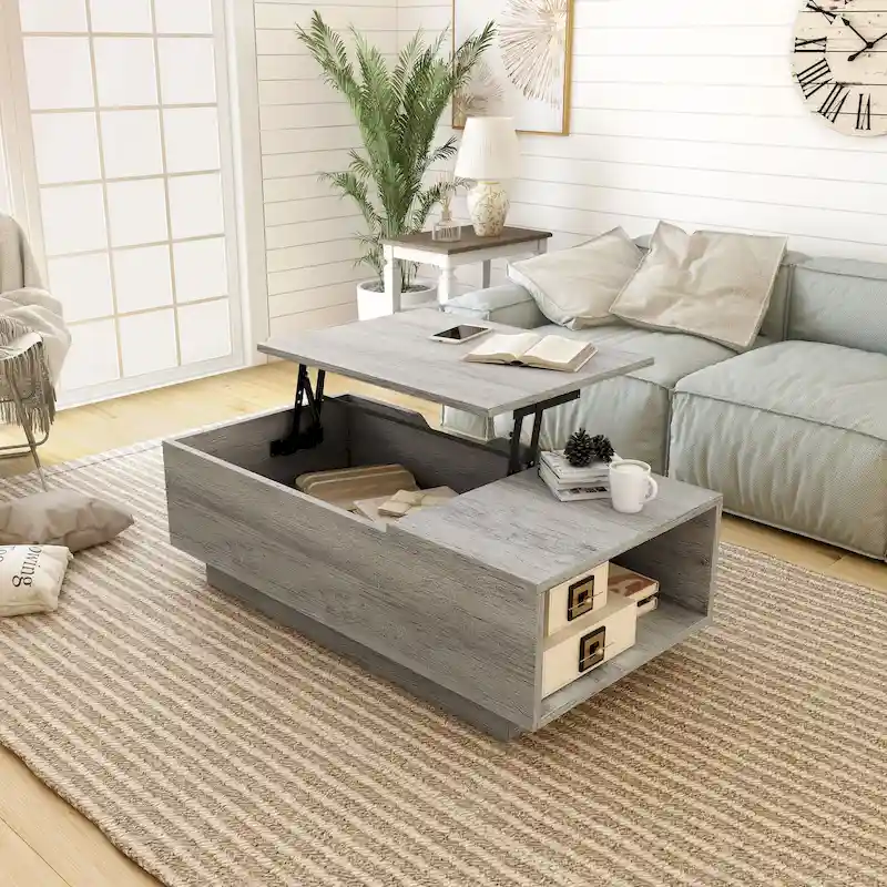 Uver Rustic 47-inch 1-Shelf Lift-top Coffee Table by Furniture of America