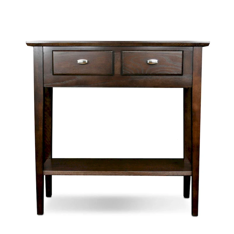Solid Ash Wood Console Table with 2 Drawers & Open Shelf – 2 Finishes