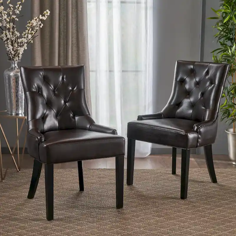 Cheney Tufted Dining Chairs (Set of 2) by Christopher Knight Home