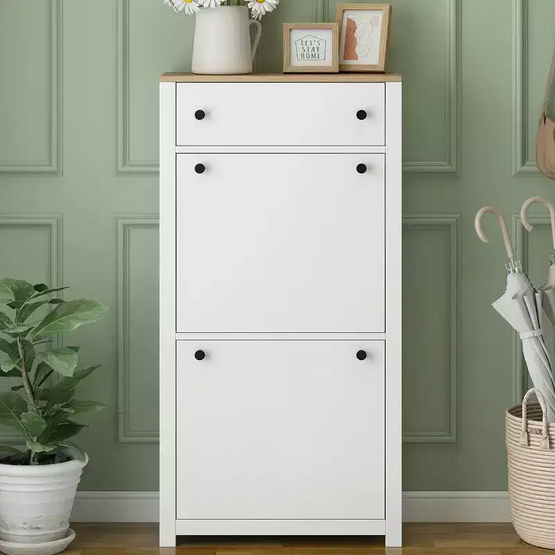 Shoe Cabinet with Drawers Shoes Storage Organizer, Entryway Organizer, Wooden Multi-Layer Shoe Cabinet(5 or More Drawers)