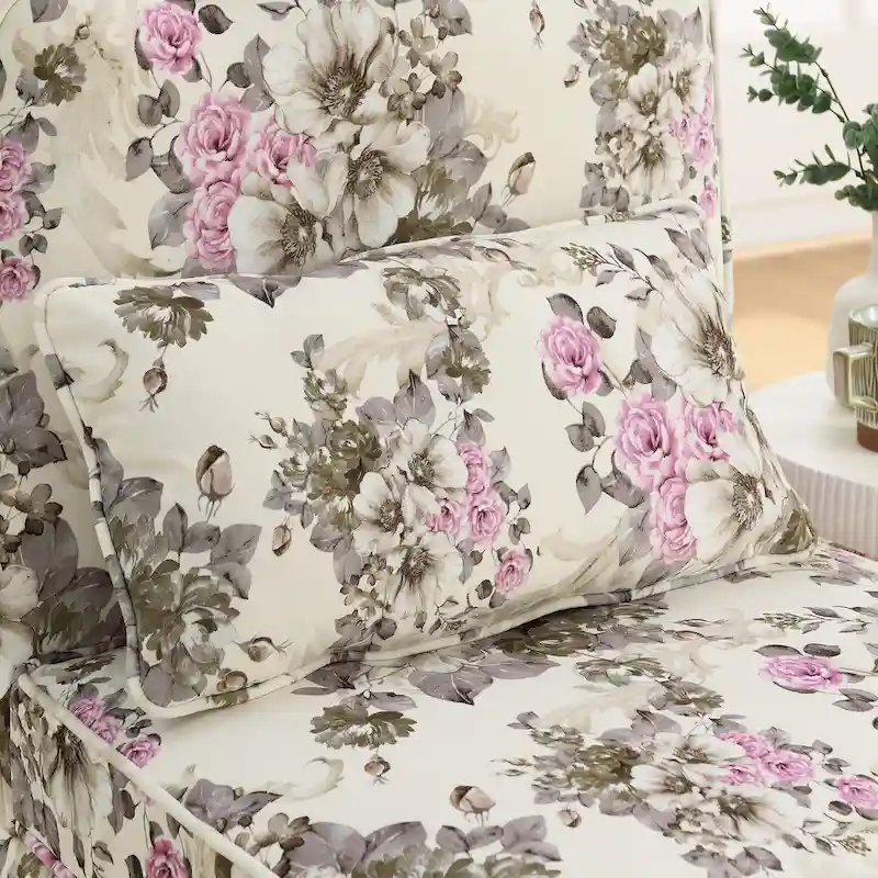 Velvet single dining chair with soft seat cushion