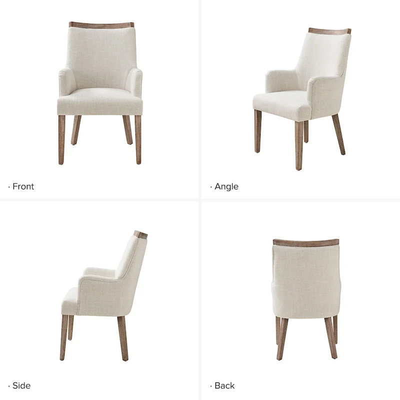 Farmhouse Upholstered Solid Wood Dining Chairs Set of 6