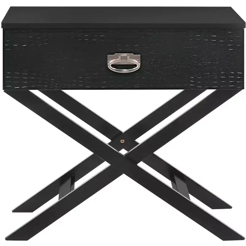 Passion Furniture Xavier 1-Drawer Nightstand (25 in. H x 27 in. W x 16 in. D)