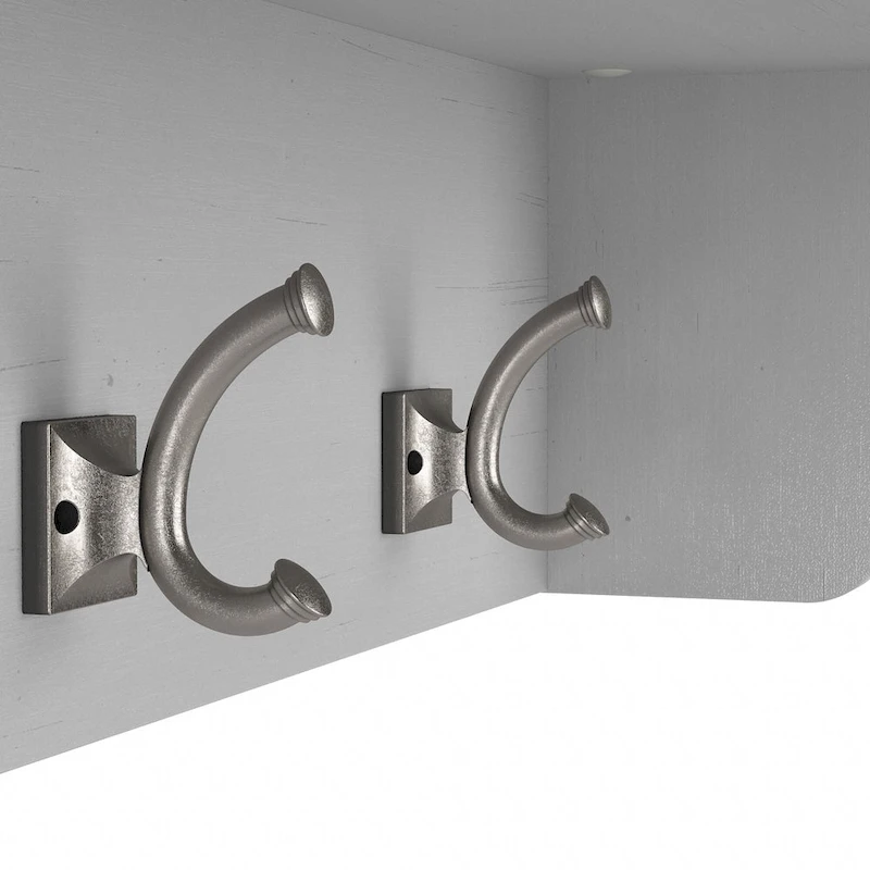 Woodland 40W Shoe Bench w/ Shelves & Wall Coat Rack by Bush Furniture