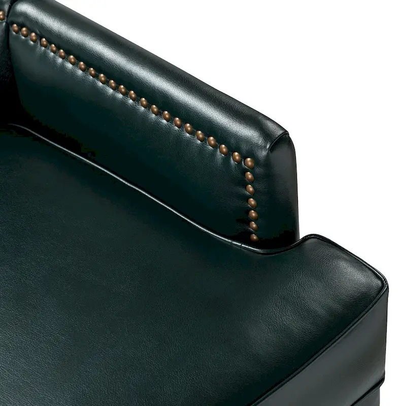 Angeles Mid-century Modern Ergonomic Vegan Leather Armchair with Wingback Set of 2 by HULALA HOME