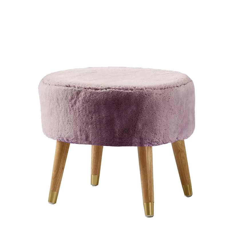 Serenta Heavy FauxFur Oval Ottoman