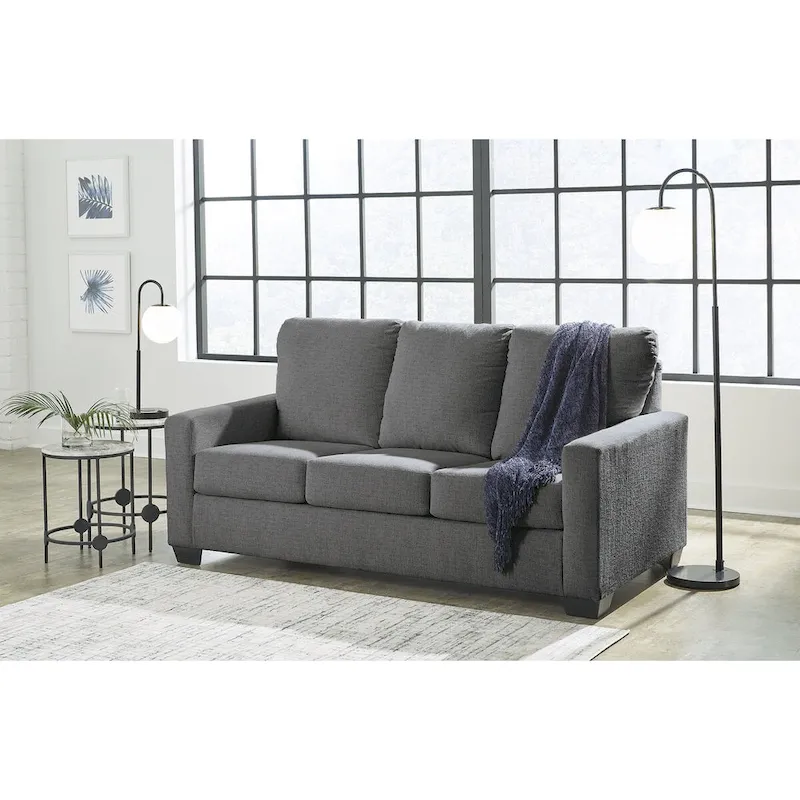 Full Sofa Sleeper with Memory Foam Mattress – Pewter