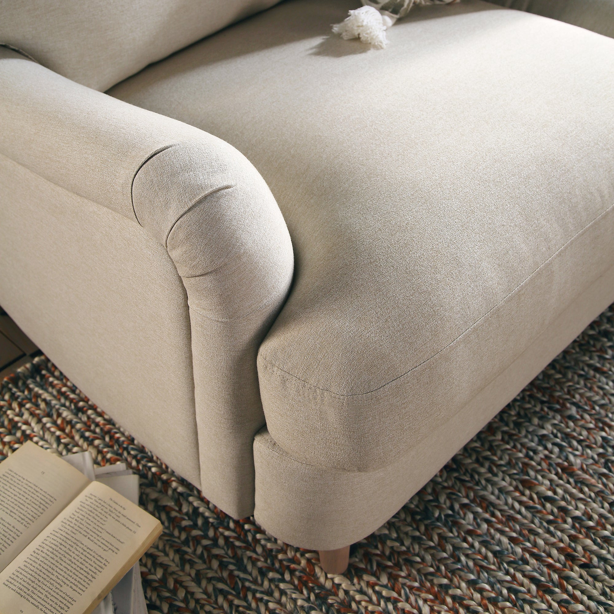Oatmeal Fabric Sofa, 2-Seater