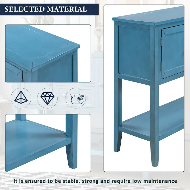 Modern Buffet Sideboard Console Table with Bottom Shelf