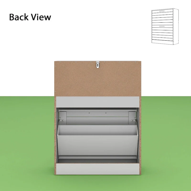 FUFU&GAGA 2 Tiers Shoe Rack Cabinet Shoe Cabinet Space-Saving