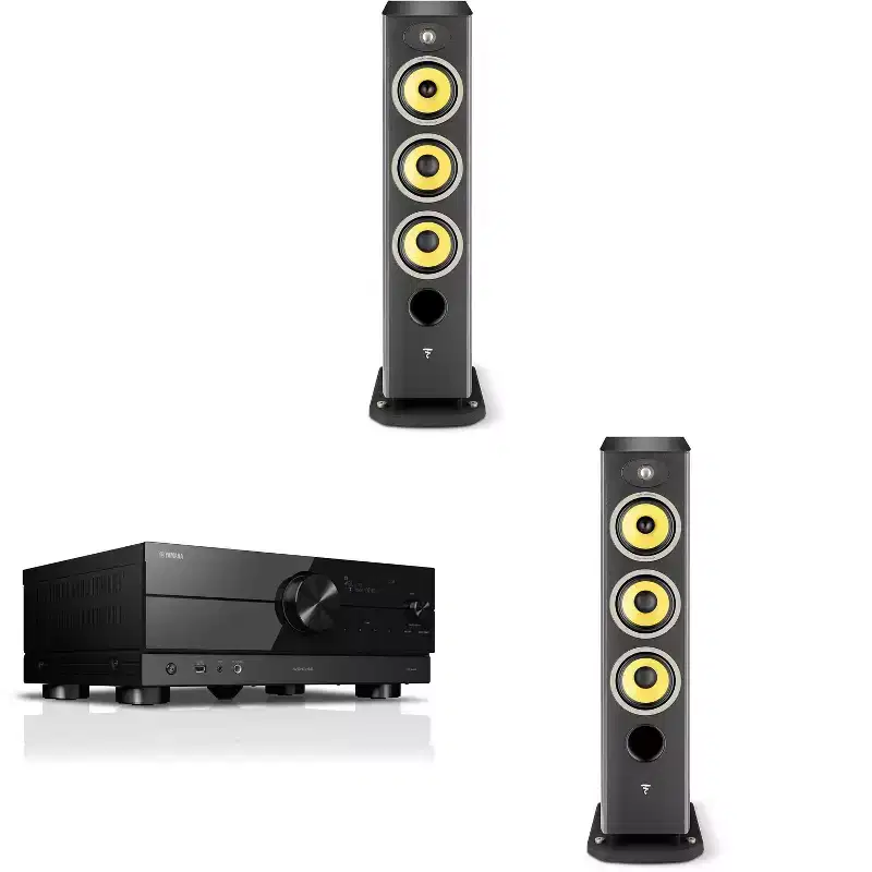 Focal Aria K2 926 Ash Grey (Limited Edition) 3-Way Floorstanding Audiophile Tower Speaker - PAIR, with RX-A2A AVENTAGE 7.2-Channel AV Receiver with...