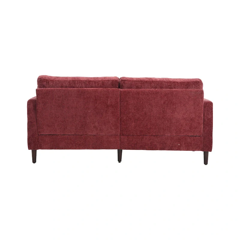 Red 68.9  Chenille 2-Seater Sofa with Detachable Cushions